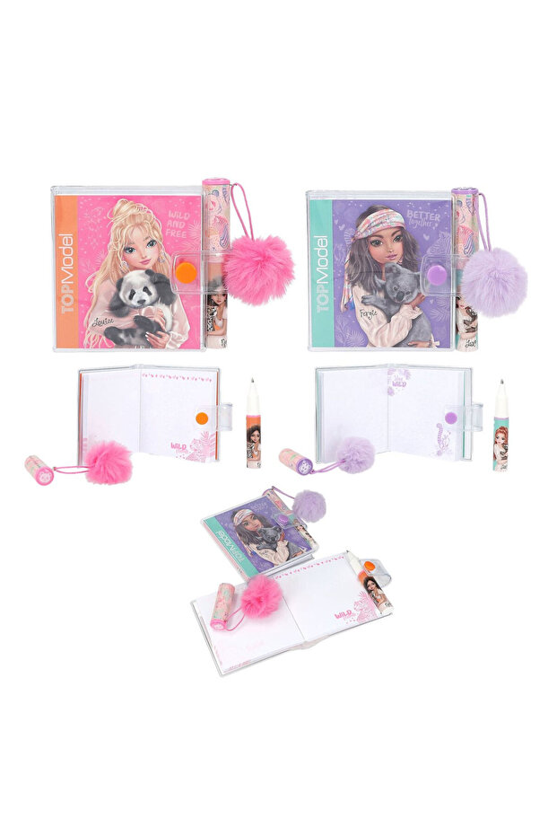 Topmodel Mini Not Defteri Kalem ve Ponponlu - 5