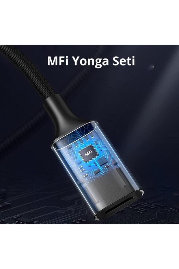 Mfi Usb Lightning Örgülü Ses Kablosu Dönüştürücü - 4