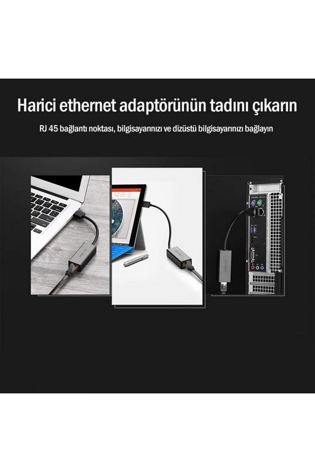 Usb 3.0 Pc Mac Konsol Tv Box Ethernet Adaptörü Beyaz - 5