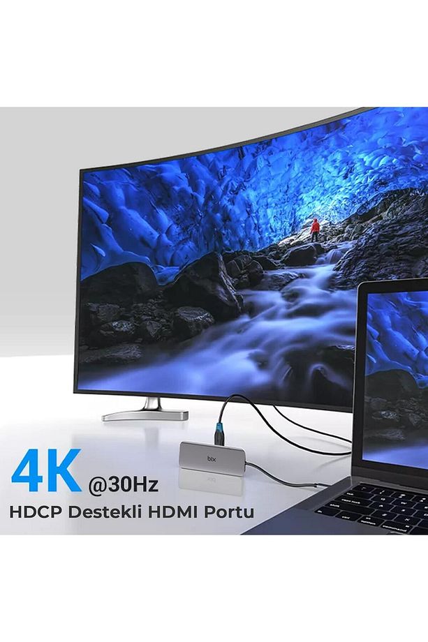 Bx11hb Type-c Hdmı Vga Ethernet Kart Okuyucu Usb Dönüştürücü - 5