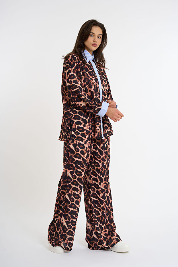 Leopard Patterned Bottom Top Set - 8