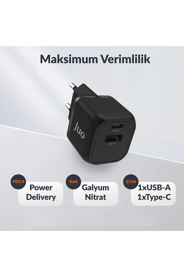 20w Gan Usb-c Usb-a Şarj Aleti Iphone & Ipad & Android Uyumlu Pd Qc4.0 Type-c Hızlı Şarj Cihaz - 7
