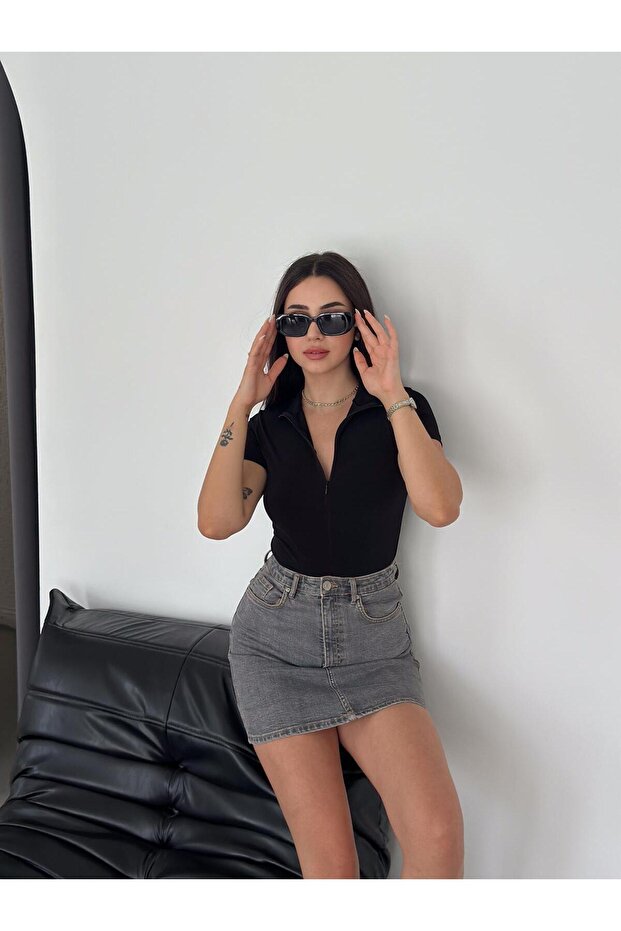 Basic Nos Crop Bluz - 3