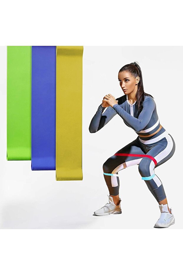 ab.Aerobic Band 1200 * 150 * 6 mm for home Exercise (Blue)