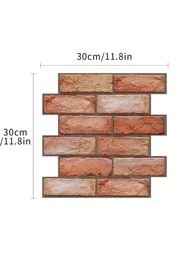 30X30cm 6Adet 3D Kendinden Yapışkanlı Duvar Kağıdı Kaplama Mutfak Banyo 1paket 0,54 m2 - 5