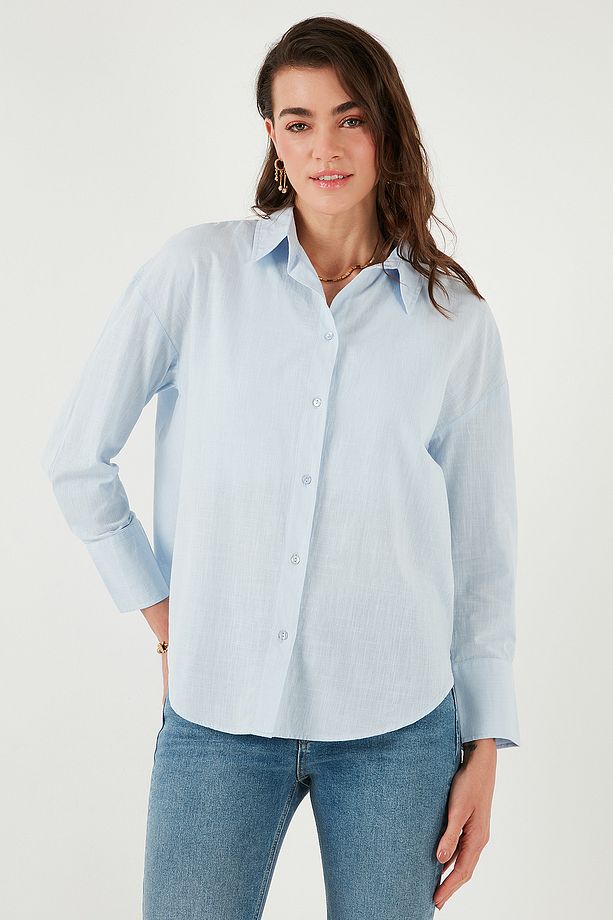 Pamuklu Regular Fit Uzun Kollu Düz Gömlek GÖMLEK CF25S168305 - 5