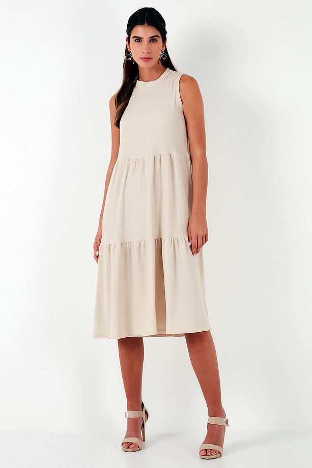 Regular Fit Kolsuz Midi Elbise ELBİSE 5869008 - 3
