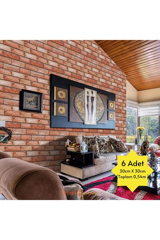 30X30cm 6Adet 3D Kendinden Yapışkanlı Duvar Kağıdı Kaplama Mutfak Banyo 1paket 0,54 m2 - 2