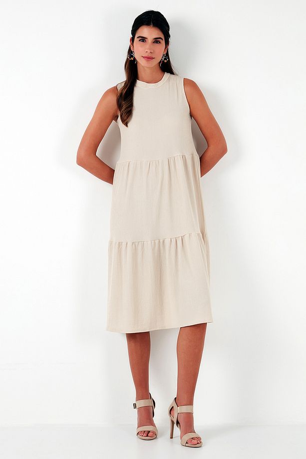 Regular Fit Kolsuz Midi Elbise ELBİSE 5869008 - 5
