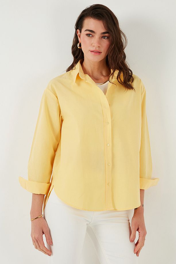 Pamuklu Regular Fit Önü Kısa Arkası Uzun Oval Kesim Gömlek GÖMLEK CF25S163867 - 7