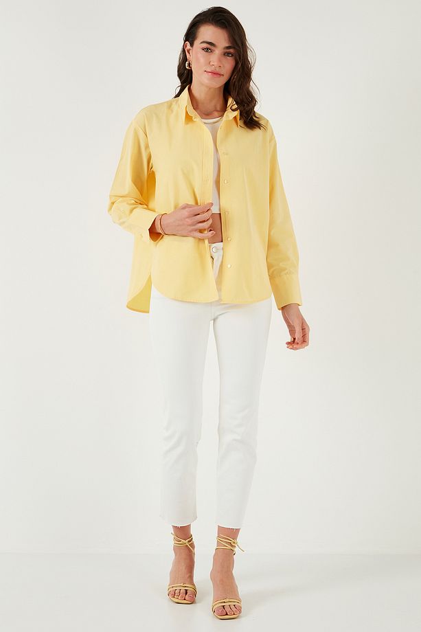 Pamuklu Regular Fit Önü Kısa Arkası Uzun Oval Kesim Gömlek GÖMLEK CF25S163867 - 4
