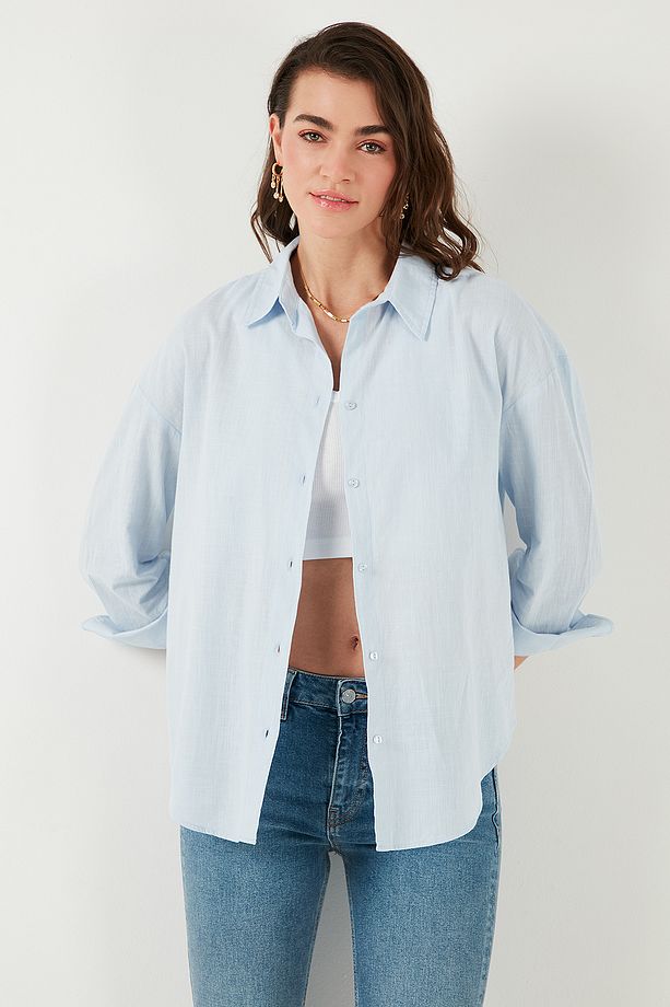Pamuklu Regular Fit Uzun Kollu Düz Gömlek GÖMLEK CF25S168305 - 6