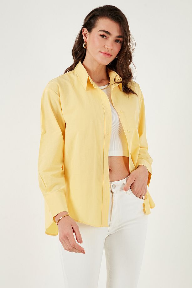Pamuklu Regular Fit Önü Kısa Arkası Uzun Oval Kesim Gömlek GÖMLEK CF25S163867 - 5