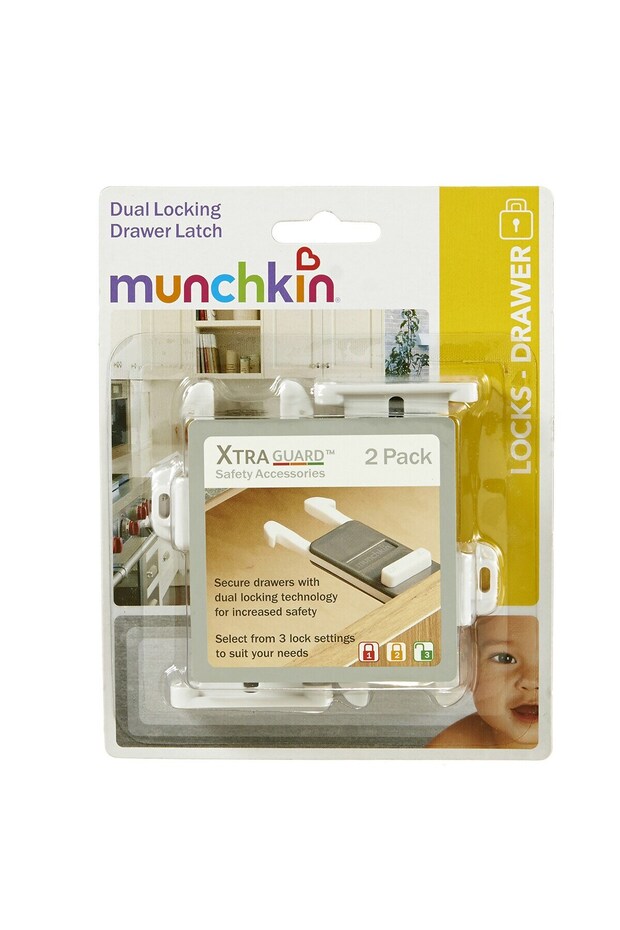 قفل حماية مزدوج للادراج اكسترا جارد من مونشكين قطعتينMunchkinLatches