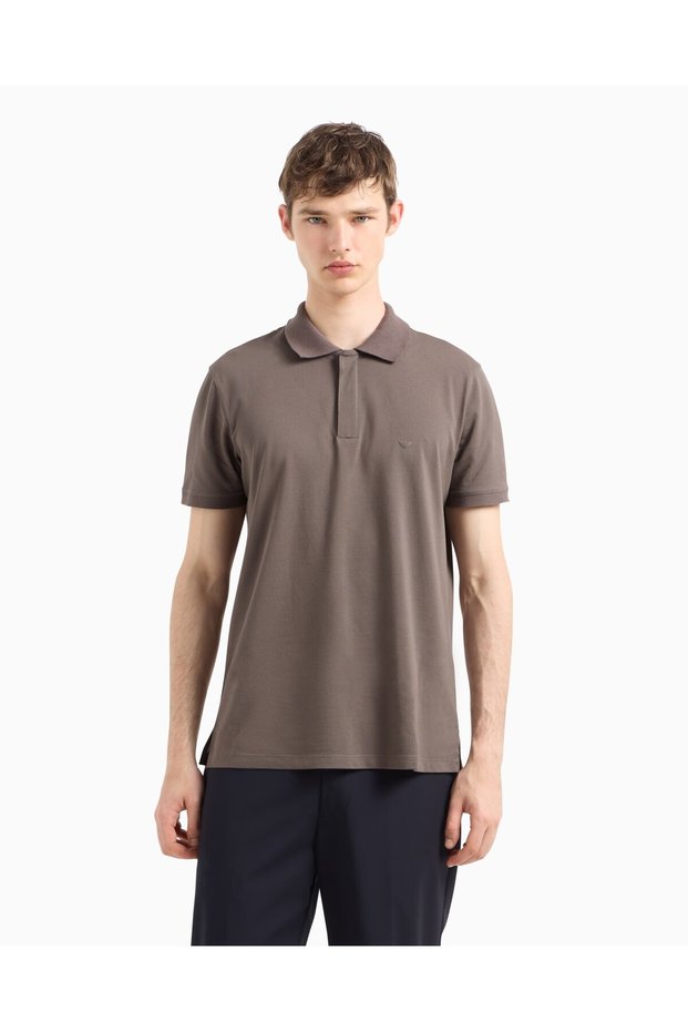Men's Polo Neck Regular Fit Pure Cotton Short Sleeve Brown Polo Neck T-Shirt Em 001146 Af13742-U6