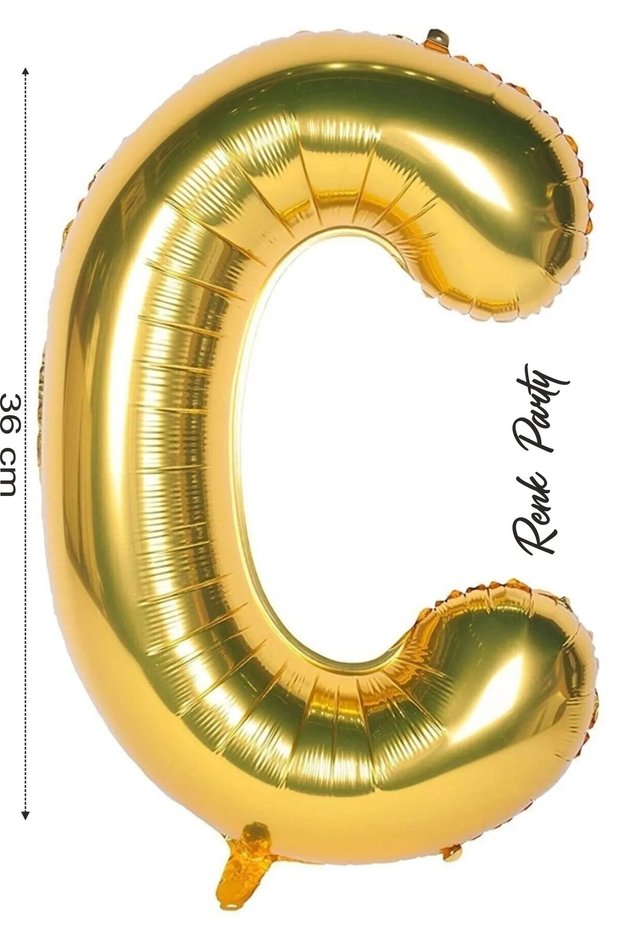Foil Balloon Letter C Helium Balloon 36 cm Gold Color - Letter C Balloon - Letter Foil Balloon - 16 Inch