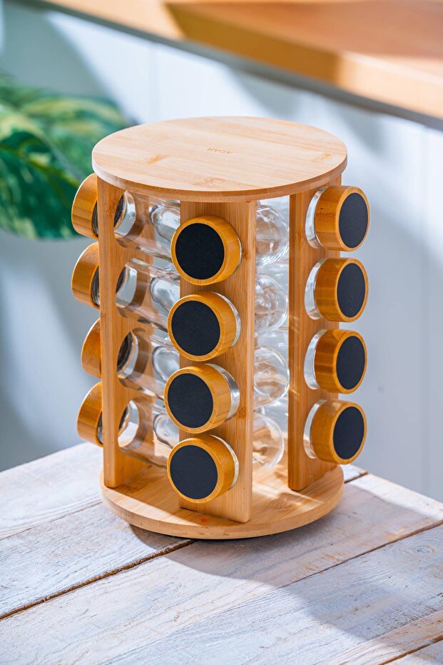 Malibu Spice Rack Set of 16 with Swivel Stand
