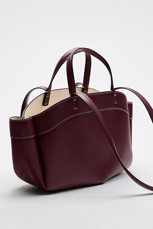 Claret Red Shopper Women's Tote Hand and Shoulder Strap Bag