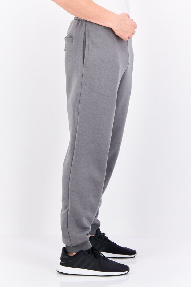 Men Regular Fit Drawstring Solid Sweatpants, Grey - 2