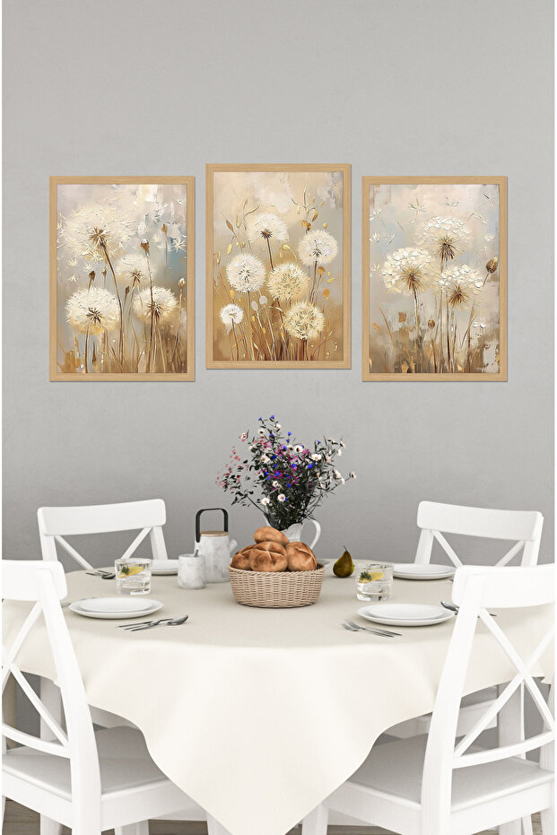 Dekorize Mdf Tablo Seti 3 Parça 3 Mm - Salon Oturma Odası Için Bohem Duvar Dekoru 3043 - 2