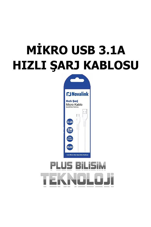 Micro Usb Hızlı Şarj Kablosu 3.1A 1 Mt. Fast Charger, Hızlı Data Transferi Plus Bilişim - 2