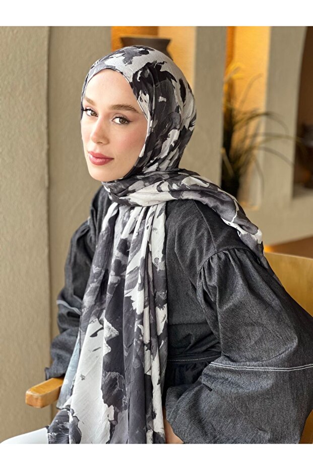 Watercolor Abstract Desen Bambu Şal - 1