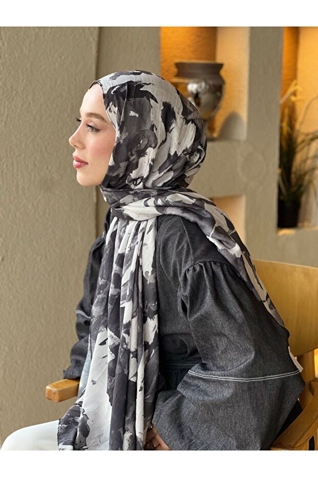 Watercolor Abstract Desen Bambu Şal - 3