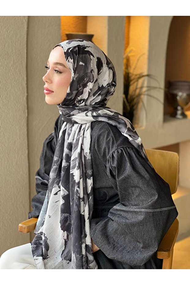 Watercolor Abstract Desen Bambu Şal - 2