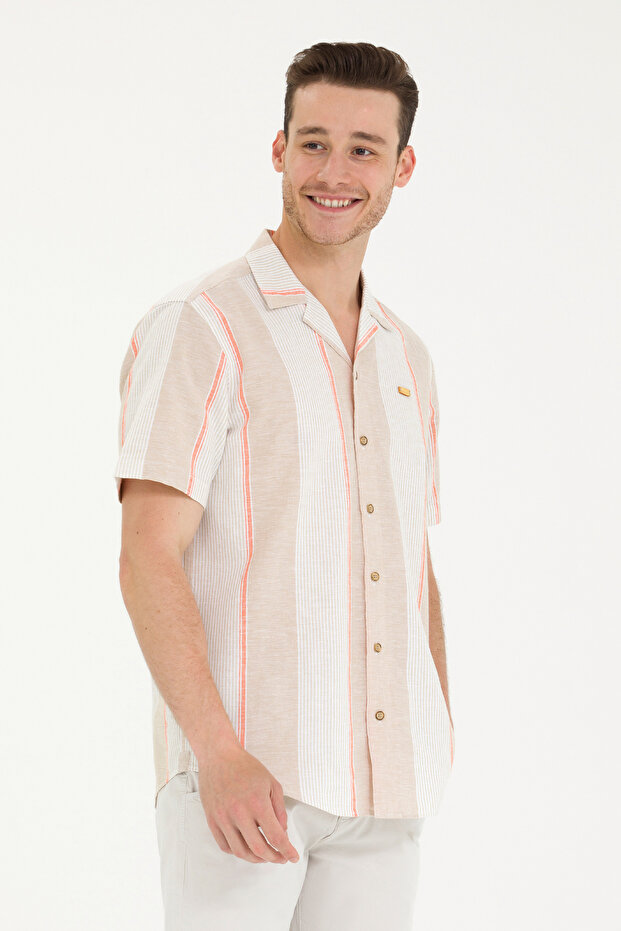 Men's Camel Short Sleeve Shirt 50263670 -Vr015