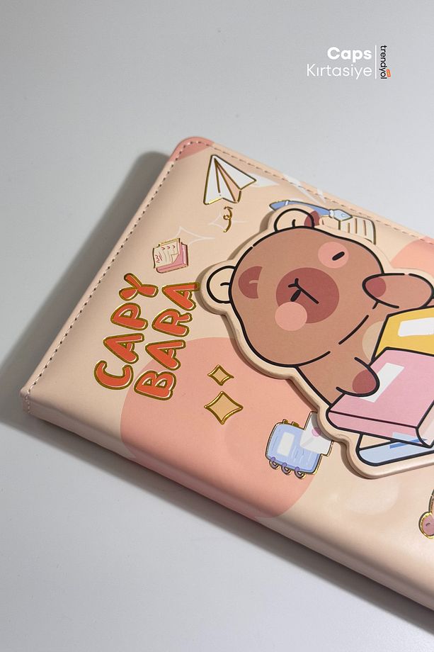 Capybara 3D Döner Kapaklı A5 Defter – Planlayıcı, Takvim ve To-Do List İçerikli - 3