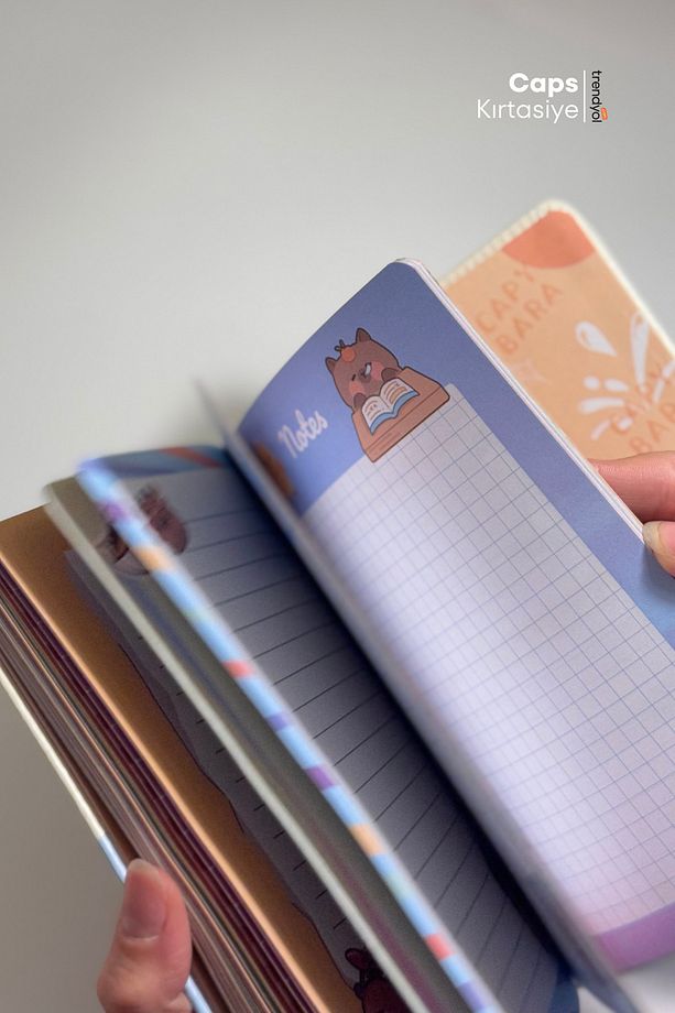 Capybara 3D Döner Kapaklı A5 Defter – Planlayıcı, Takvim ve To-Do List İçerikli - 5