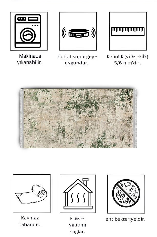 Dot Tabanlı yıkanabilir, leke tutmayan halı - 4