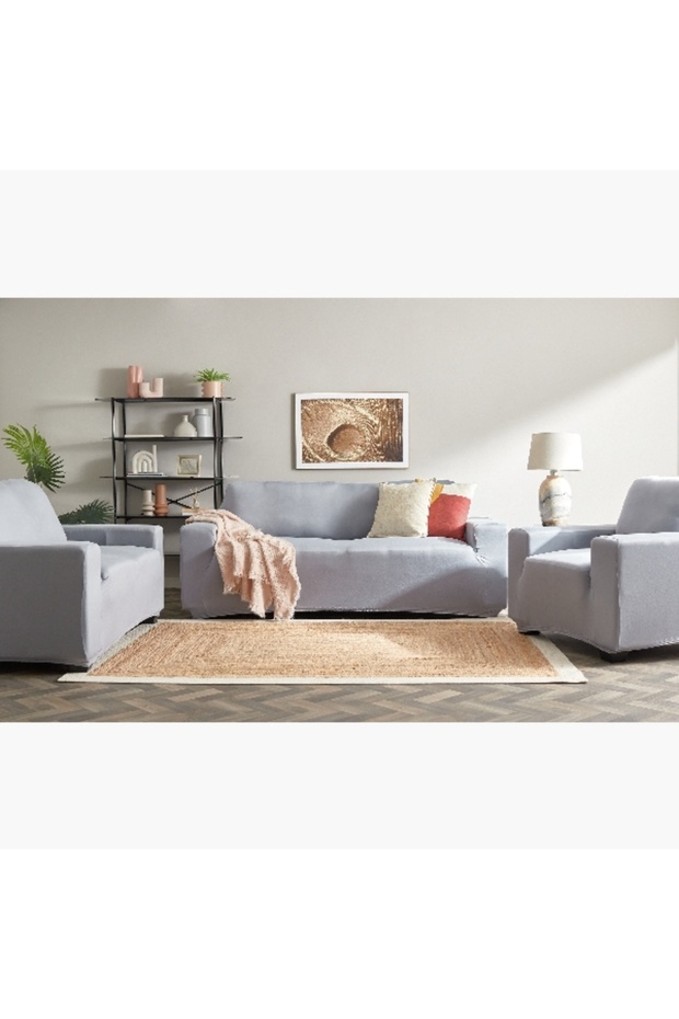 غطاء أريكة Squab Solid بثلاثة مقاعد - 7