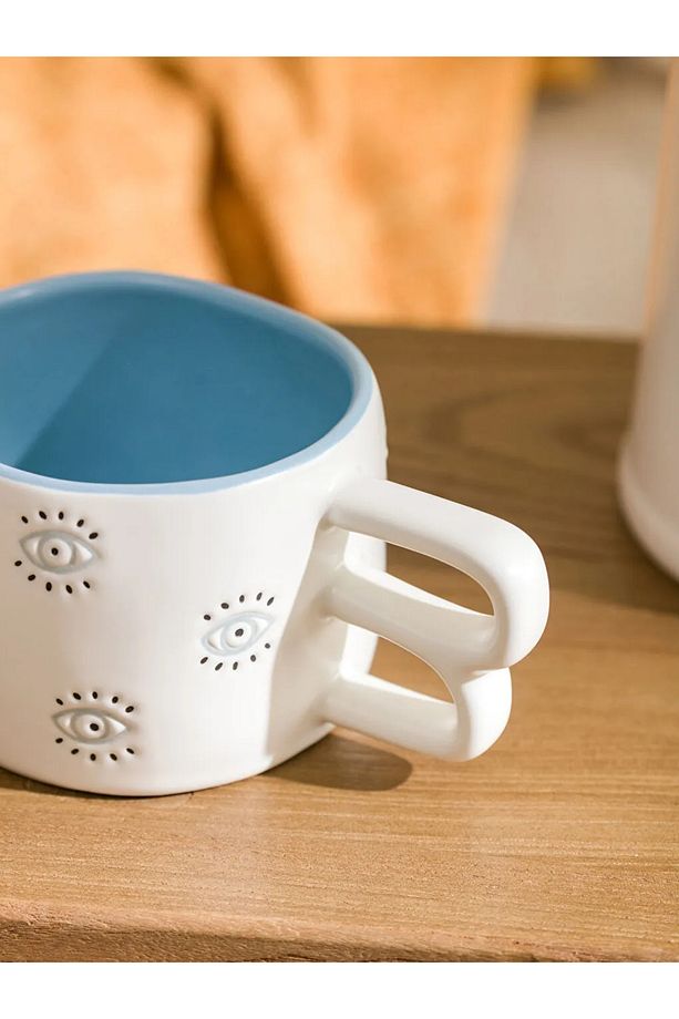 LCW HOME Mavi Göz Baskılı Porselen Kupa 315 Ml T T - 5