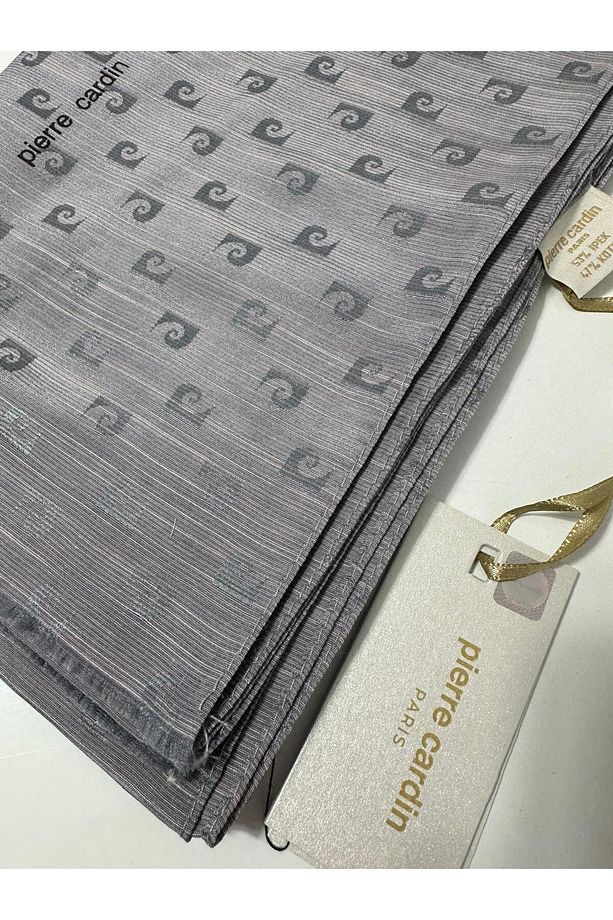 LOGOLU İPEK - KOTON JAKAR ETOL ŞAL - GRİ- -8934985-955--971 - 2