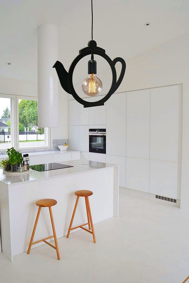 Kettle Çaydanlık Sarkıt Avize Modern Tekli Avize Retro Mutfak Cafe Otel Restaurant Tavan Lamba Çaycı - 3