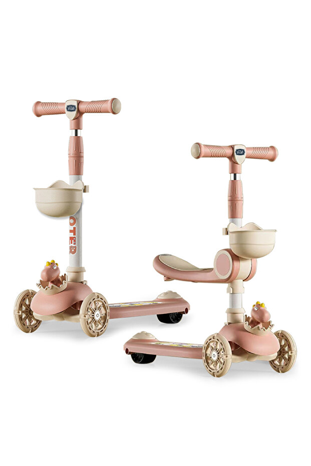 Little Story Kids Scooter & Ride on – Dinosaur Pink