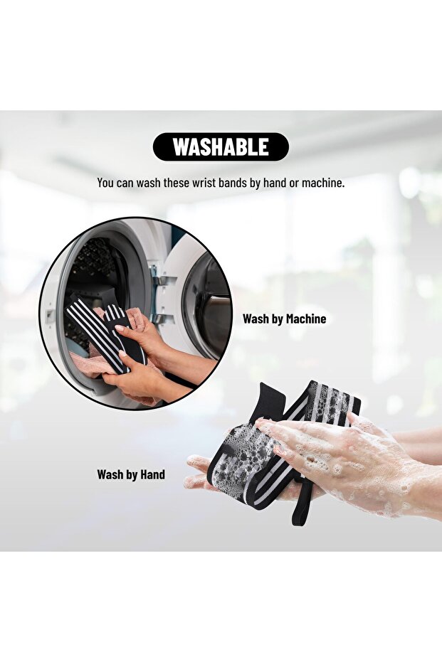 سوار معصم قابل للتمدد بحلقة إبهام واحدة | أسود | الخامة: نايلون وبوليستر - 5