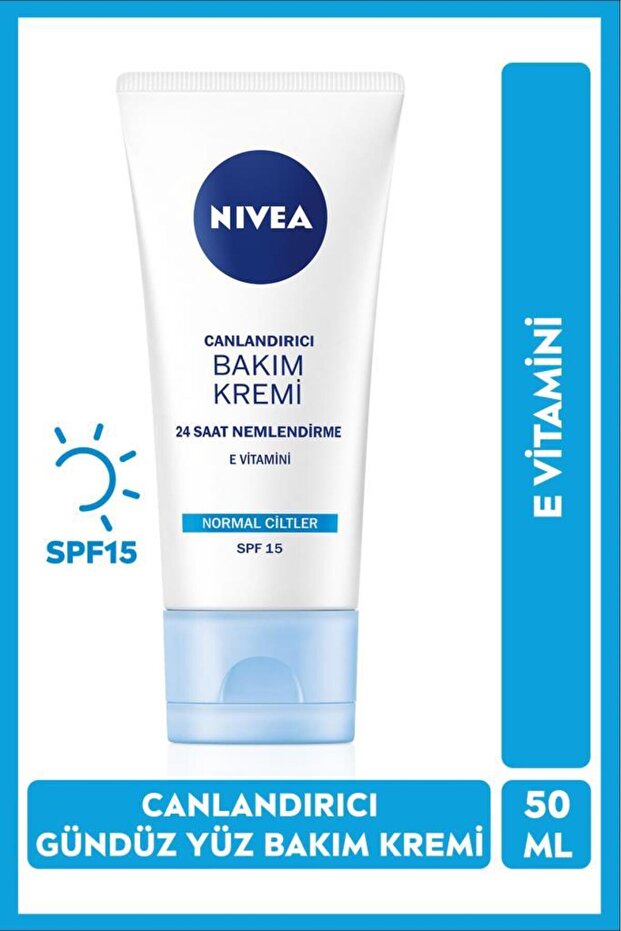 كريم العناية بالوجه المنشط 50 مل - عامل حماية من الشمس SPF15، مرطب يدوم 24 ساعة، للبشرة العادية، فيتامين E