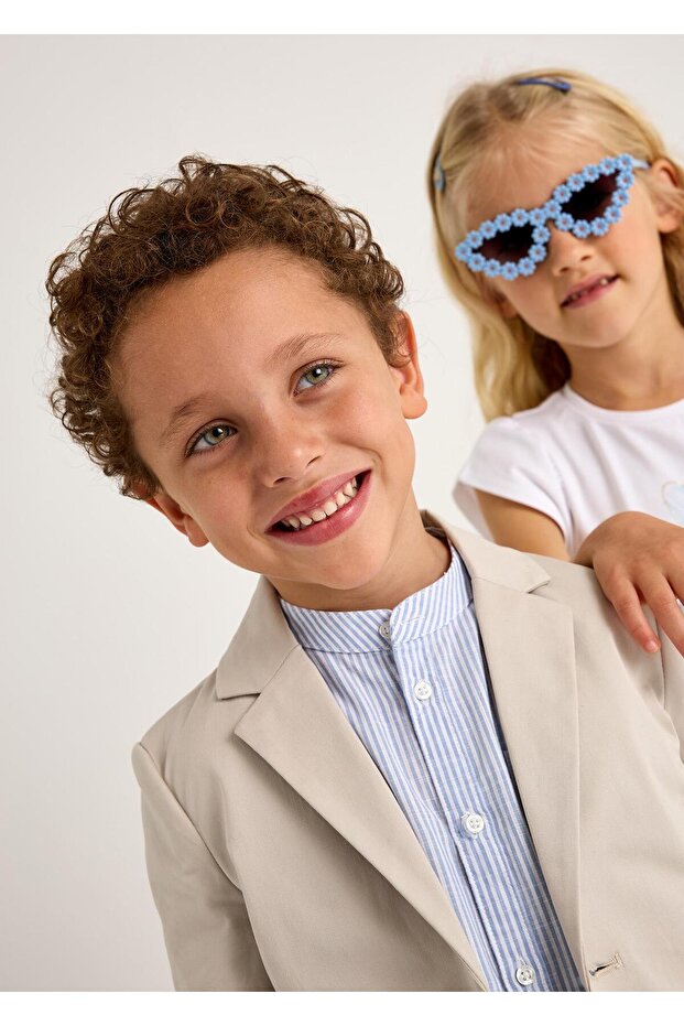 Boy's Blazer Jacket Beige - 6