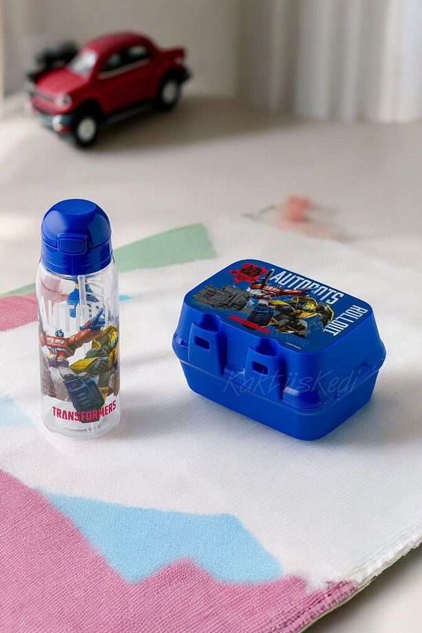 4 Bölmeli Beslenme Kutusu Matara Seti - Çocuk Yemek Taşıma ve Saklama Kabı Seti Transformers - 3