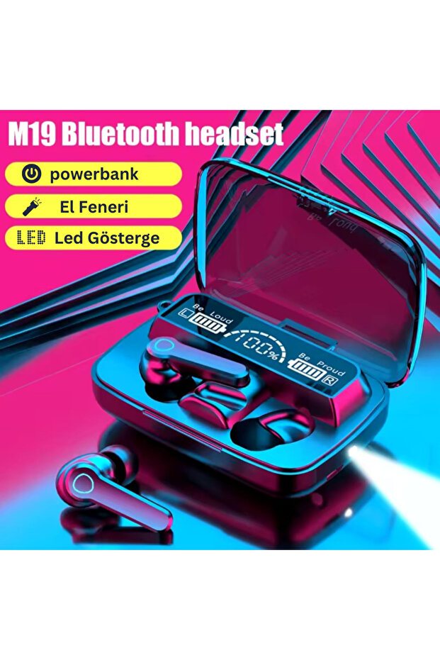 M19 Işıklı Bluetooth Kulaklık - 4