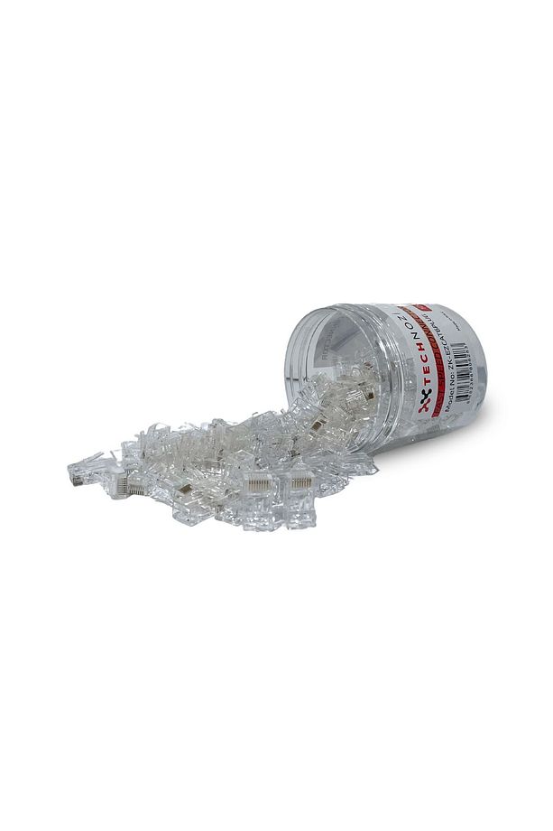 100 Adet Yeni Nesil (Delikli, Açık Uçlu) Cat6 EZ RJ45 Konnektör UTP Jack - 2