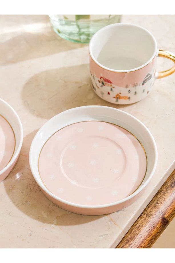 LCW HOME Pembe Yılbaşı Temalı 2 Kişilik Kahve Fincan Takımı 90 Ml - 3