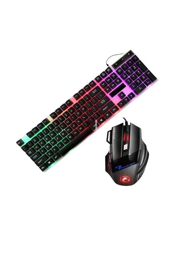 Oyuncu Rgb Işıklı Klavye Mause Işıklı Klavye 7 tuşlu Oyuncu Mouse - 1