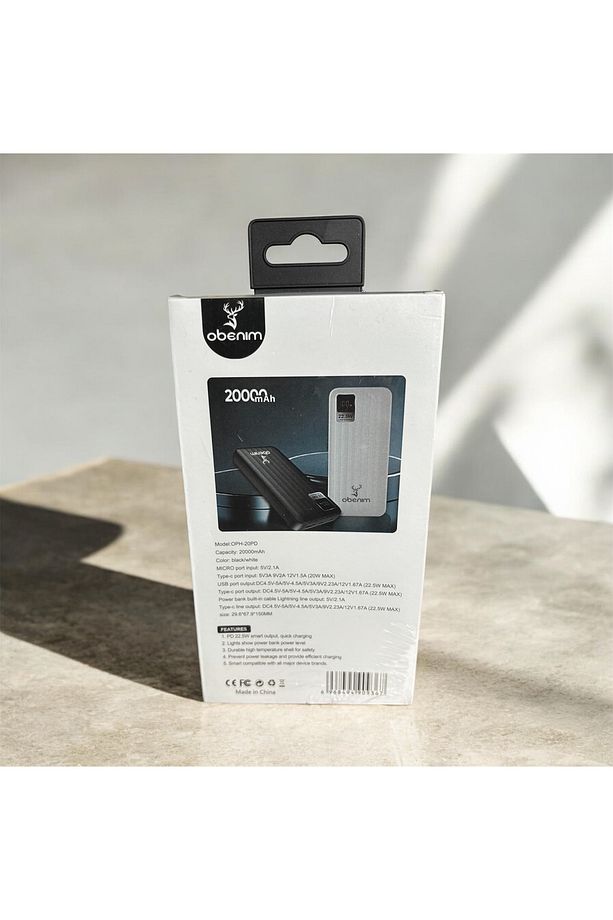 20000 mAh 22.5W PD Hızlı Şarj Powerbank – Dahili Kablolu & Çift Çıkışlı - 1