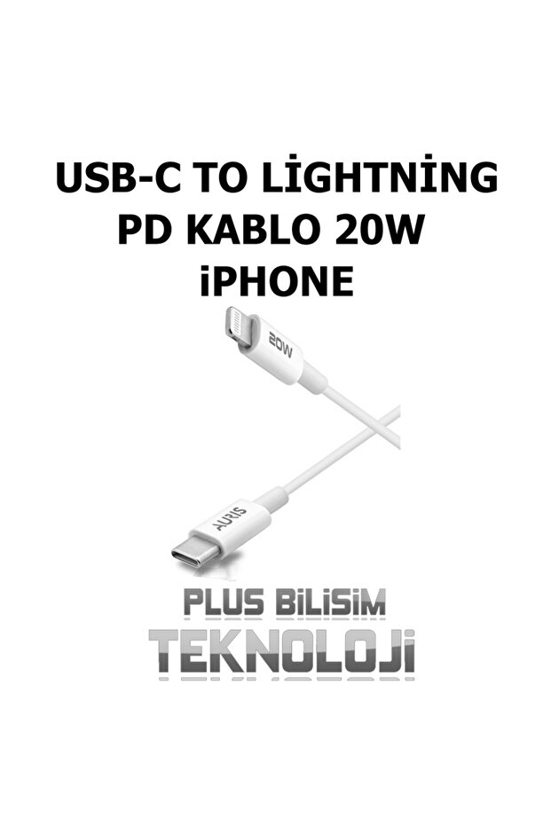 USB C to Lightning iPhone Şarj Kablosu 20W PD Hızlı 1 Metre Plus Bilişim - 2