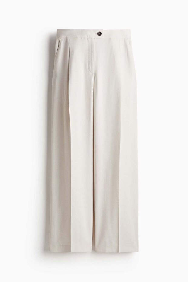 Wide twill trousers