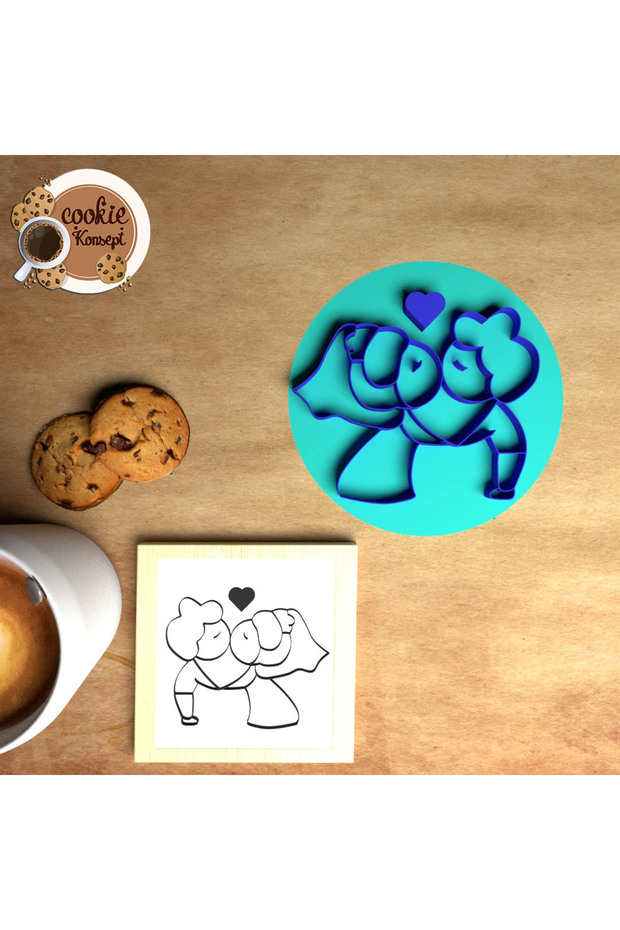 Girl Boy Concept Stamp Printed Cookies - Stamp