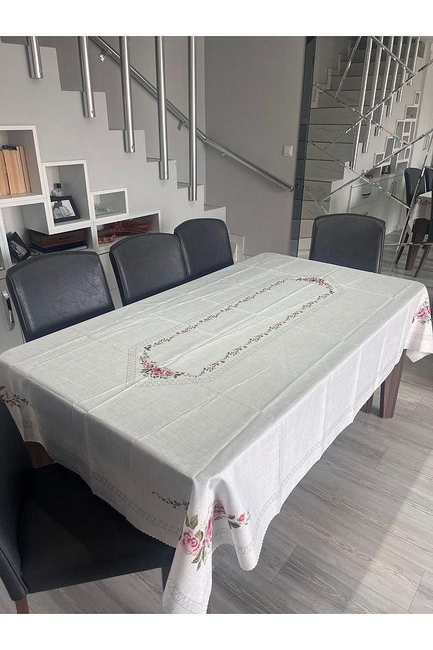 Çiçek Desenli Dertsiz Yemek Masası Masa Örtüsü (160X220) - 2